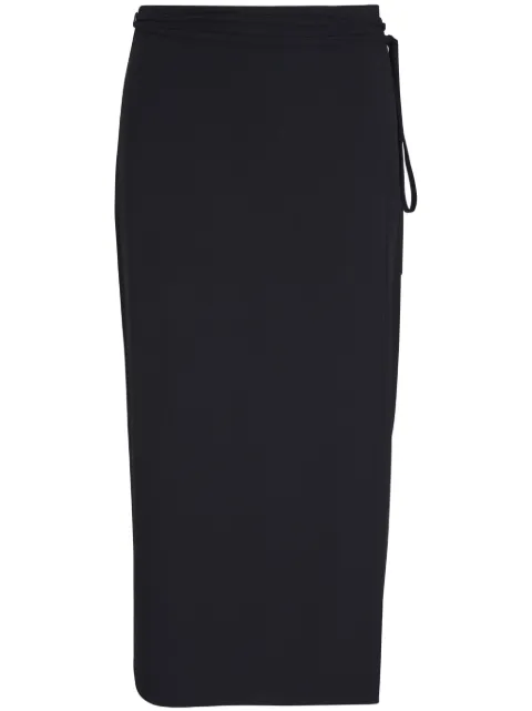 Vince tie-fastening wrap midi skirt
