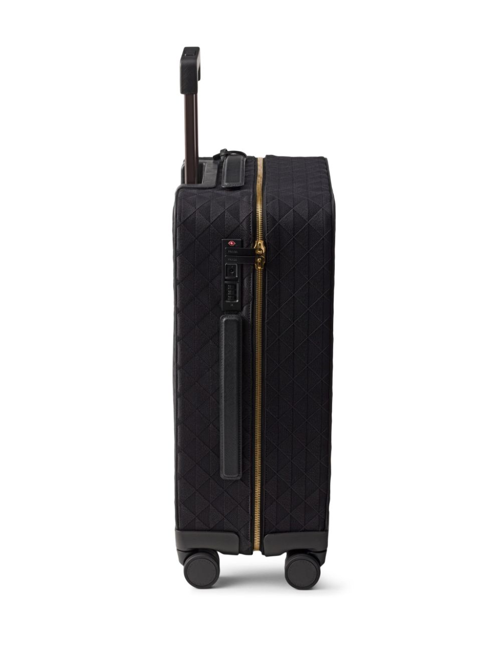 Shop Prada Triangle-logo Embroidered Suitcase In Black