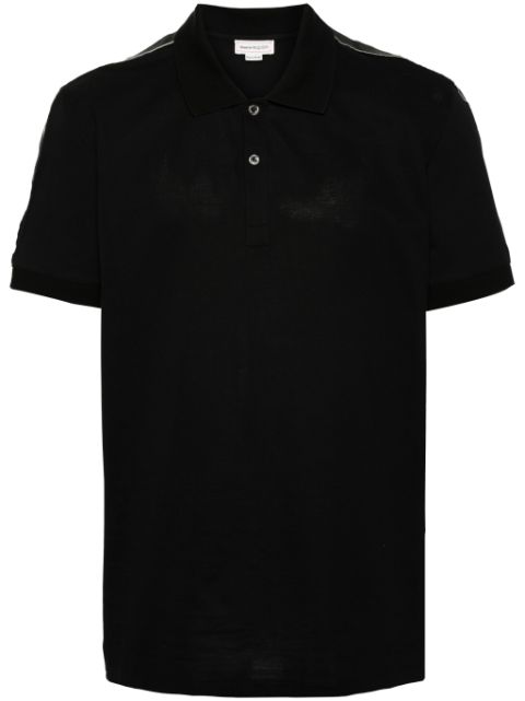 Alexander McQueen logo-tape cotton polo shirt Men