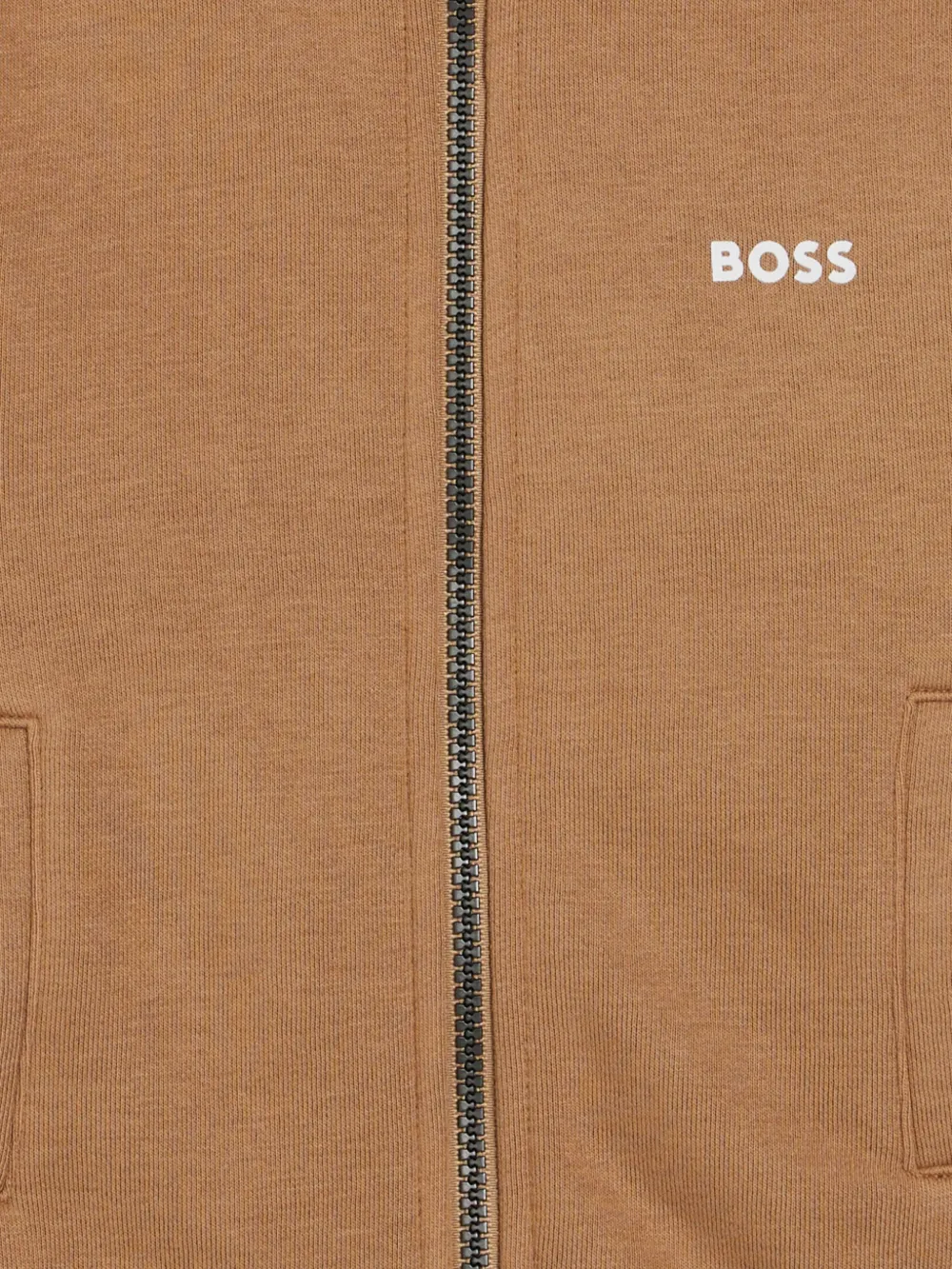 BOSS Kidswear Hoodie met rits Bruin