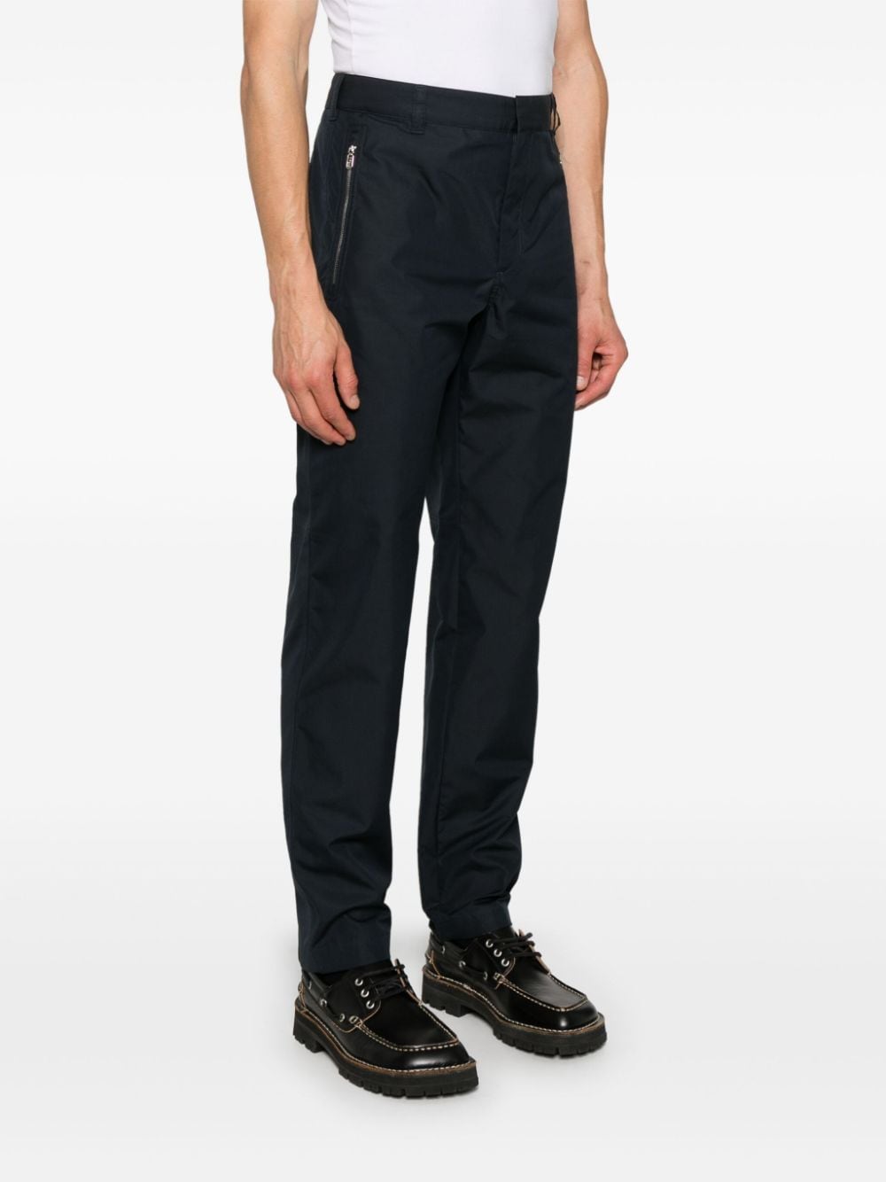 Shop Fendi Mid-rise Tapered Trousers In Blue