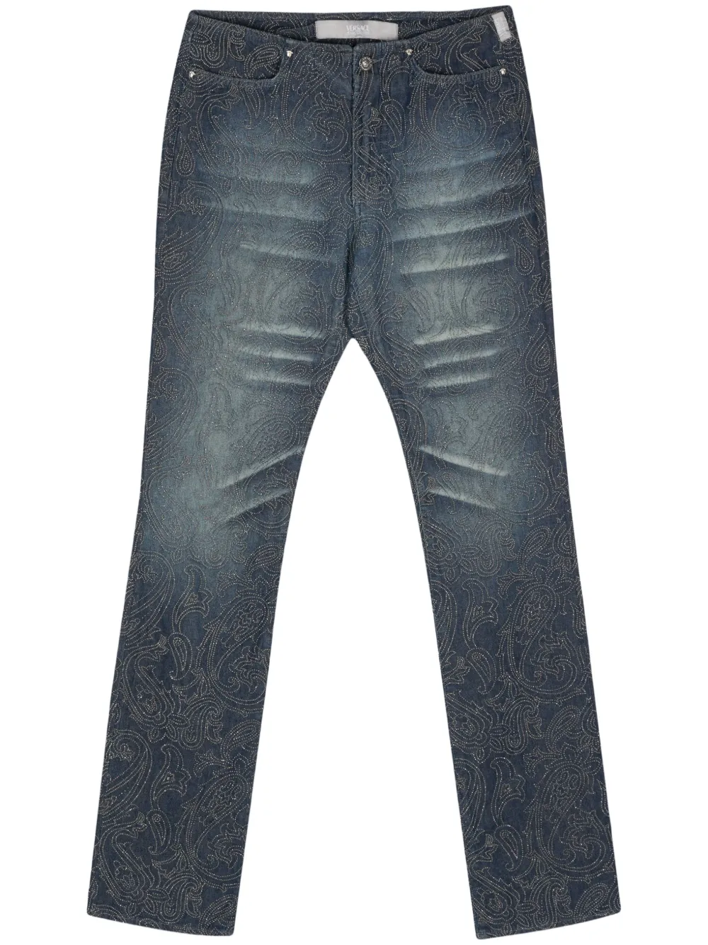 Versace 2000s rhinestone-embellished straight jeans Women