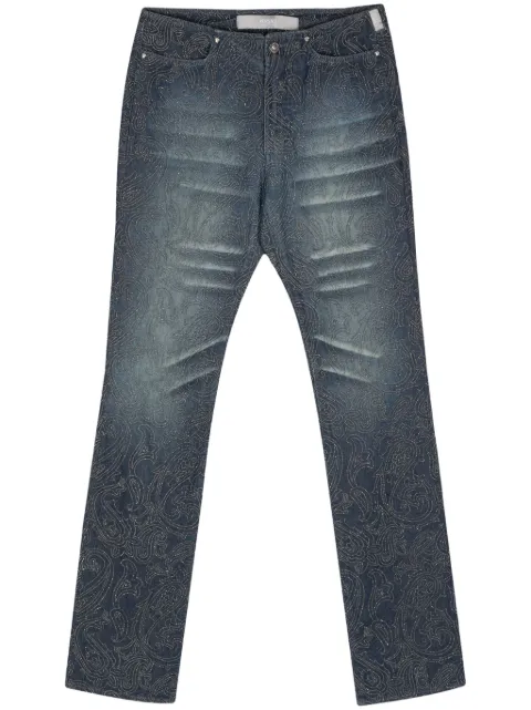 Versace Pre-Owned jeans rectos con detalles de strass 2000