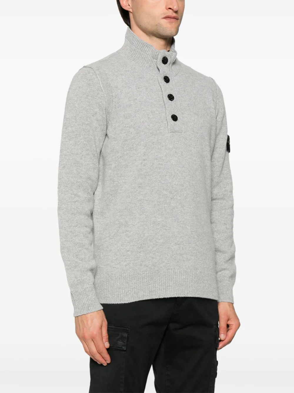 Stone Island Trui met Compass-logopatch Grijs