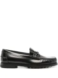 Tod's chain-detail leather loafers - Black