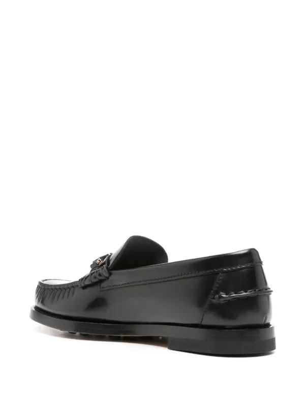 Tod's chain-detail Leather Loafers | Black | FARFETCH