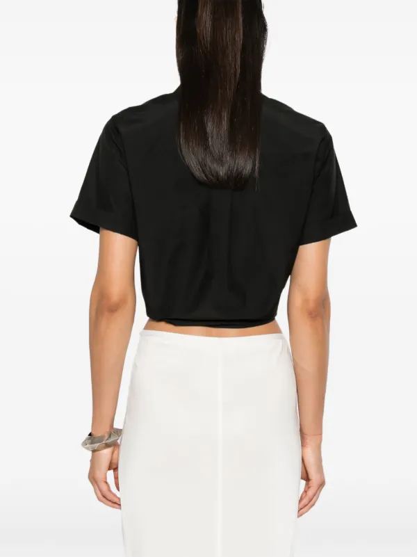 Theory Tied Shirt | Black | FARFETCH IN