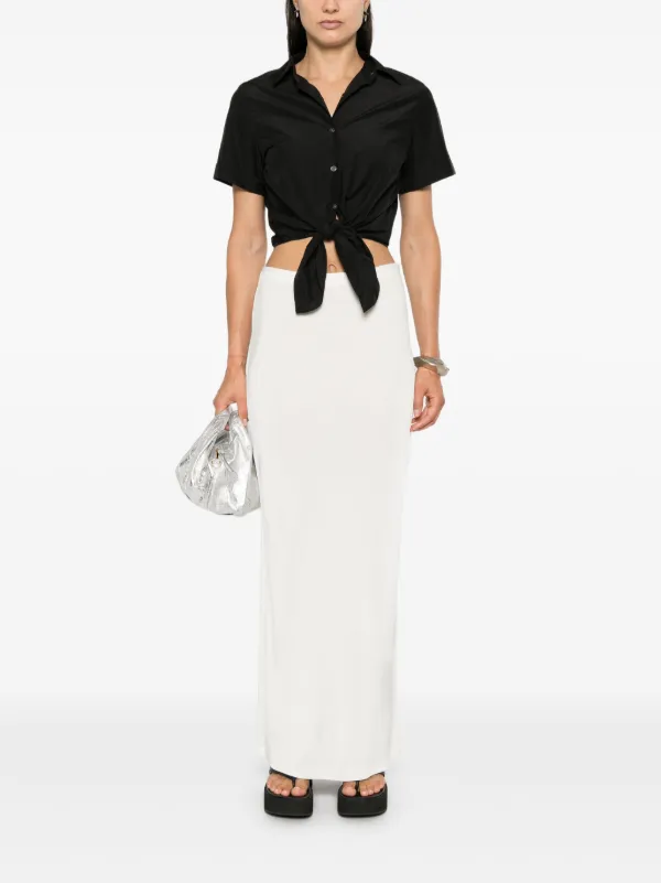 Theory Awning Stripe Fixed Sleeve Shirt Theory Tied Shirt | Black