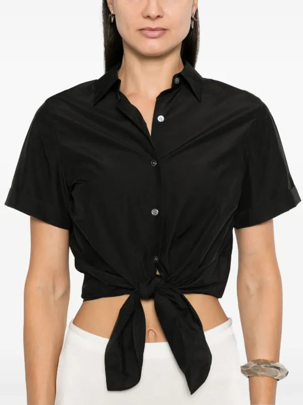 Theory Tied Shirt | Black | FARFETCH JO