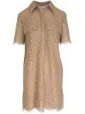 Michael Kors short-sleeve lace shirtdress - Neutrals