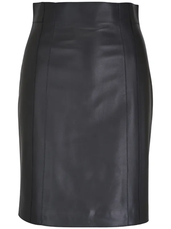 Akris high waist Leather Pencil Skirt Black FARFETCH ZA