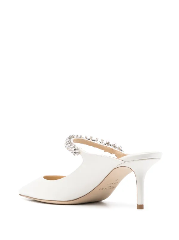 JIMMY CHOO ホワイト ミュール 約6cmヒール Skye 70 satin mules in white - Jimmy Choo | Mytheresa