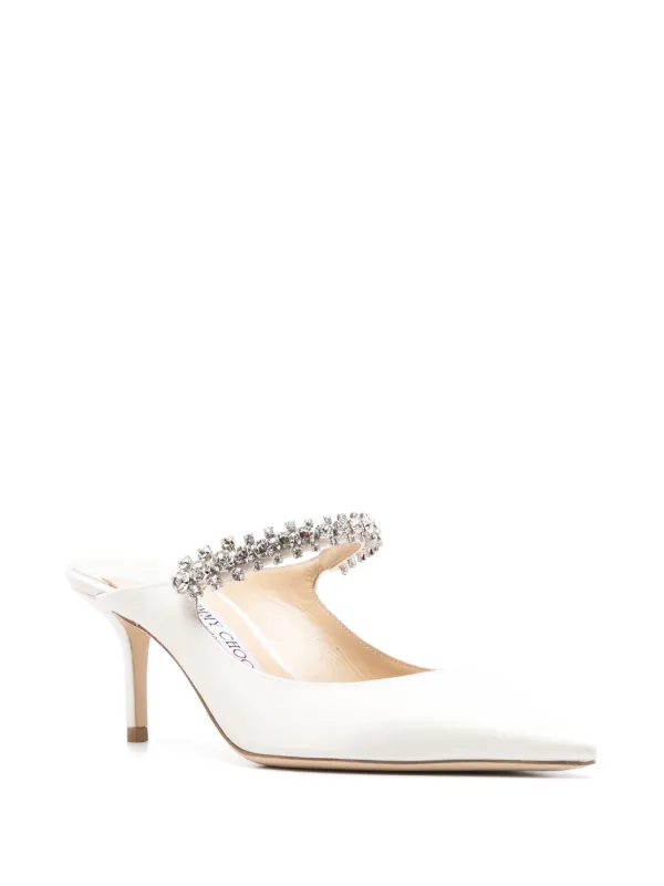 Jimmy Choo Bing 65mm Leather Mules | White | FARFETCH