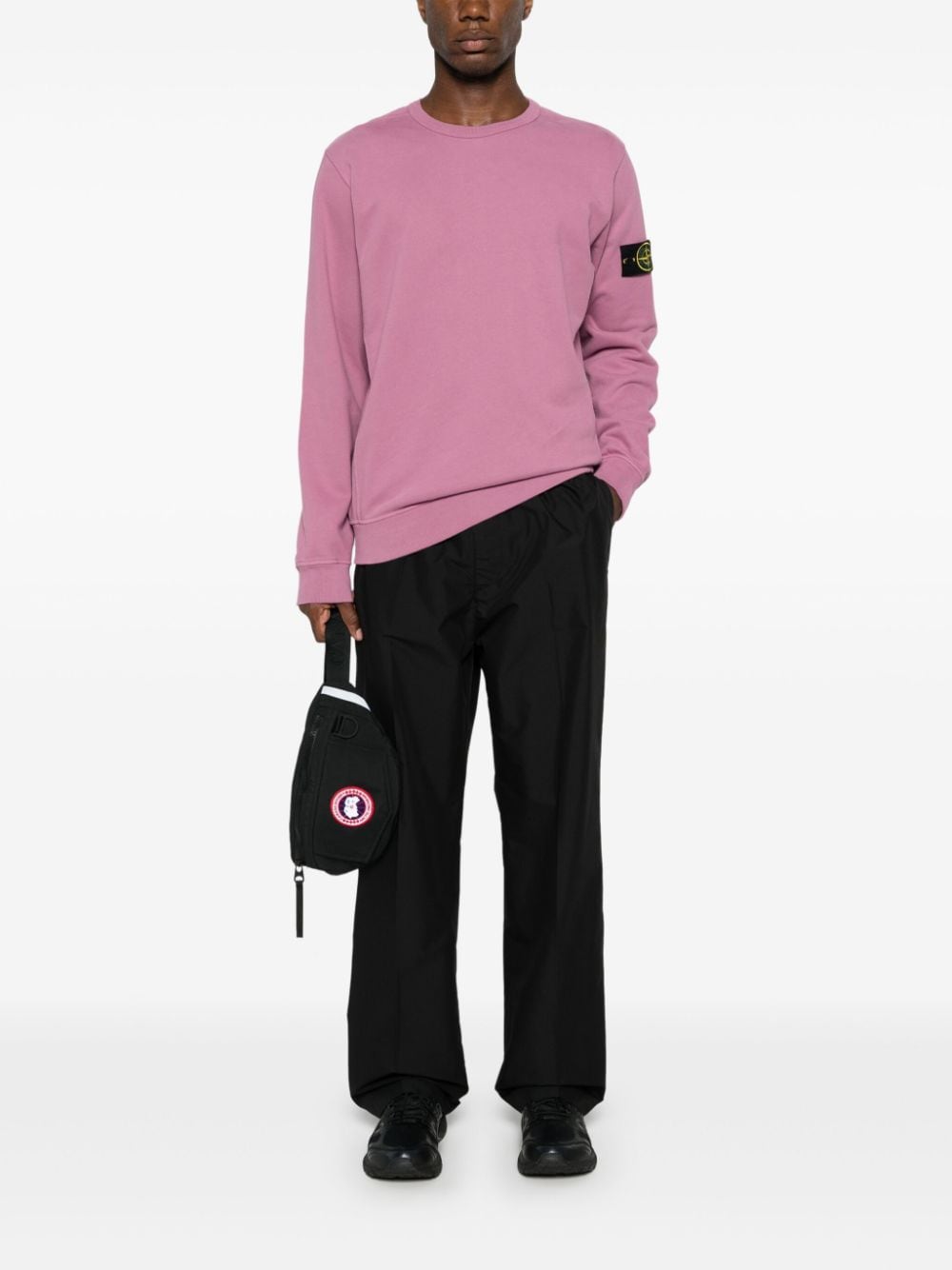 Stone Island Katoenen sweater met Compass-logopatch - Roze