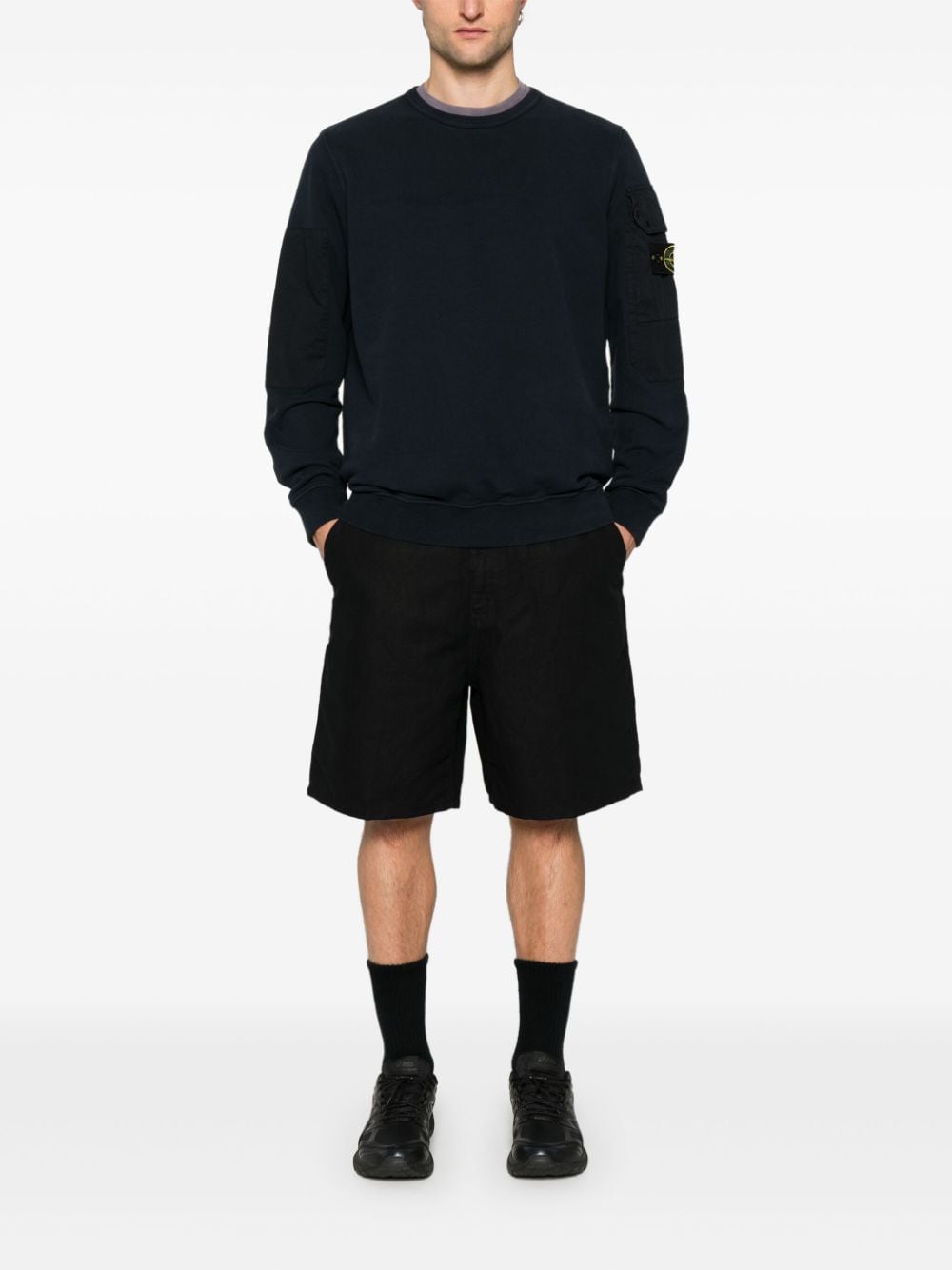 Shop Carhartt Walter Single Knee Cotton Shorts In Black