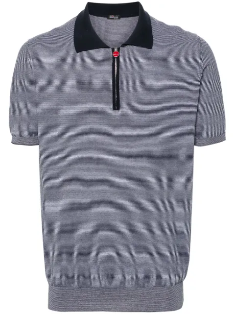 Kiton striped cotton polo shirt 