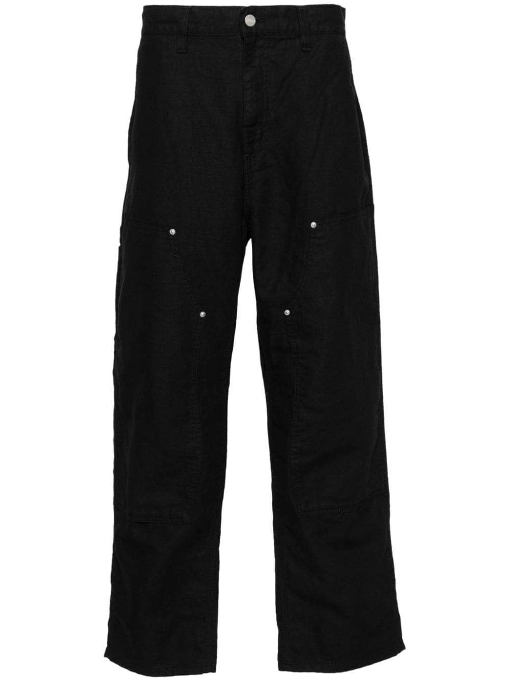 Shop Carhartt Walter Double-knee Tapered-leg Trousers In Black