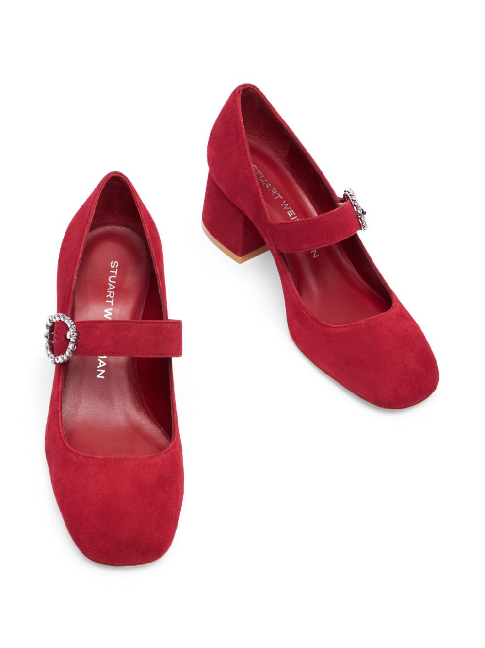 Stuart Weitzman Skyhigh 65 mm suède pumps Rood