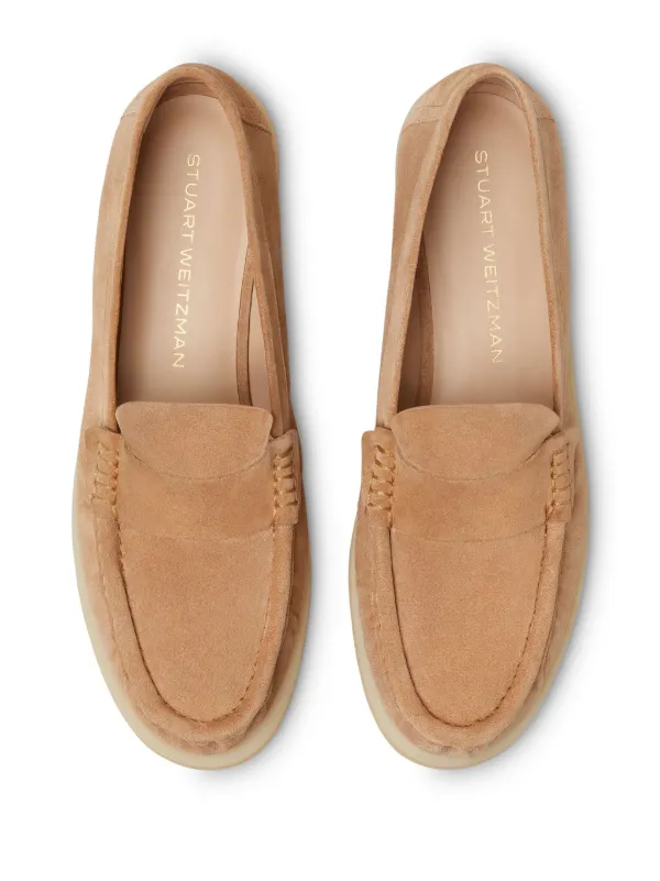 Stuart Weitzman Tan Leather Slip-On leather Loafers size 9B STUART WEITZMAN BROWN/TAN LEATHER LOAFERS SHOES WITH TASSEL  main image 4