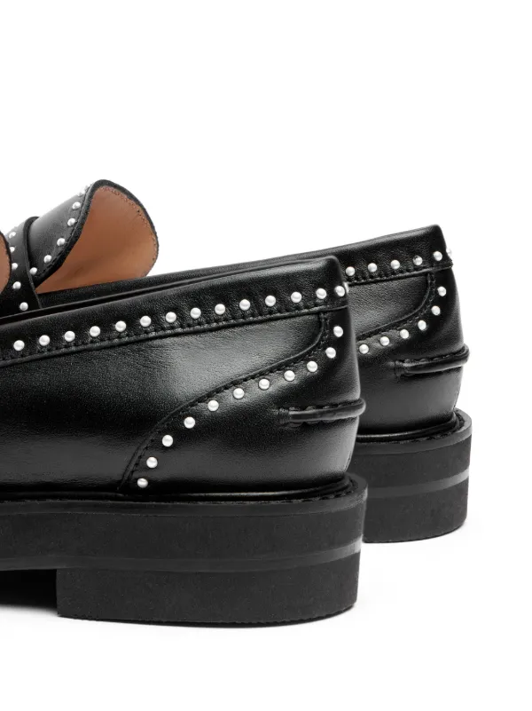 Stuart Weitzman Parker Lift Mini Pearl Loeafers | Black