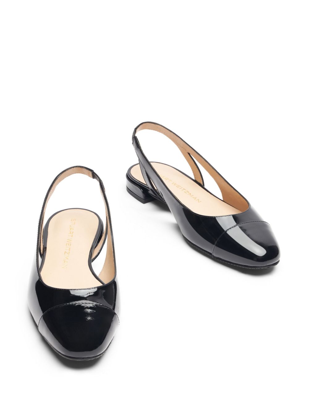 Stuart Weitzman Sleek leren slingback pumps Zwart