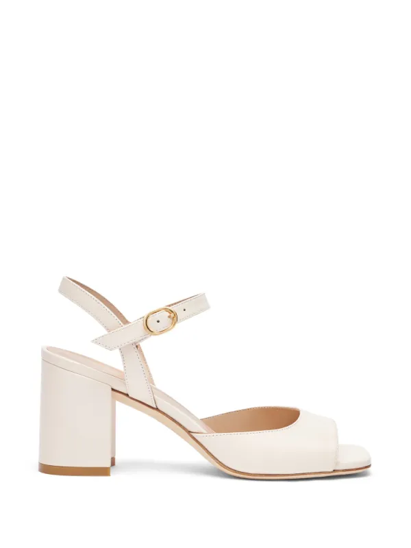Stuart Weitzman 75mm Tia Leather Sandals | Neutrals | FARFETCH