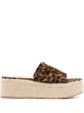 Gianvito Rossi leopard platform espadrilles - Brown