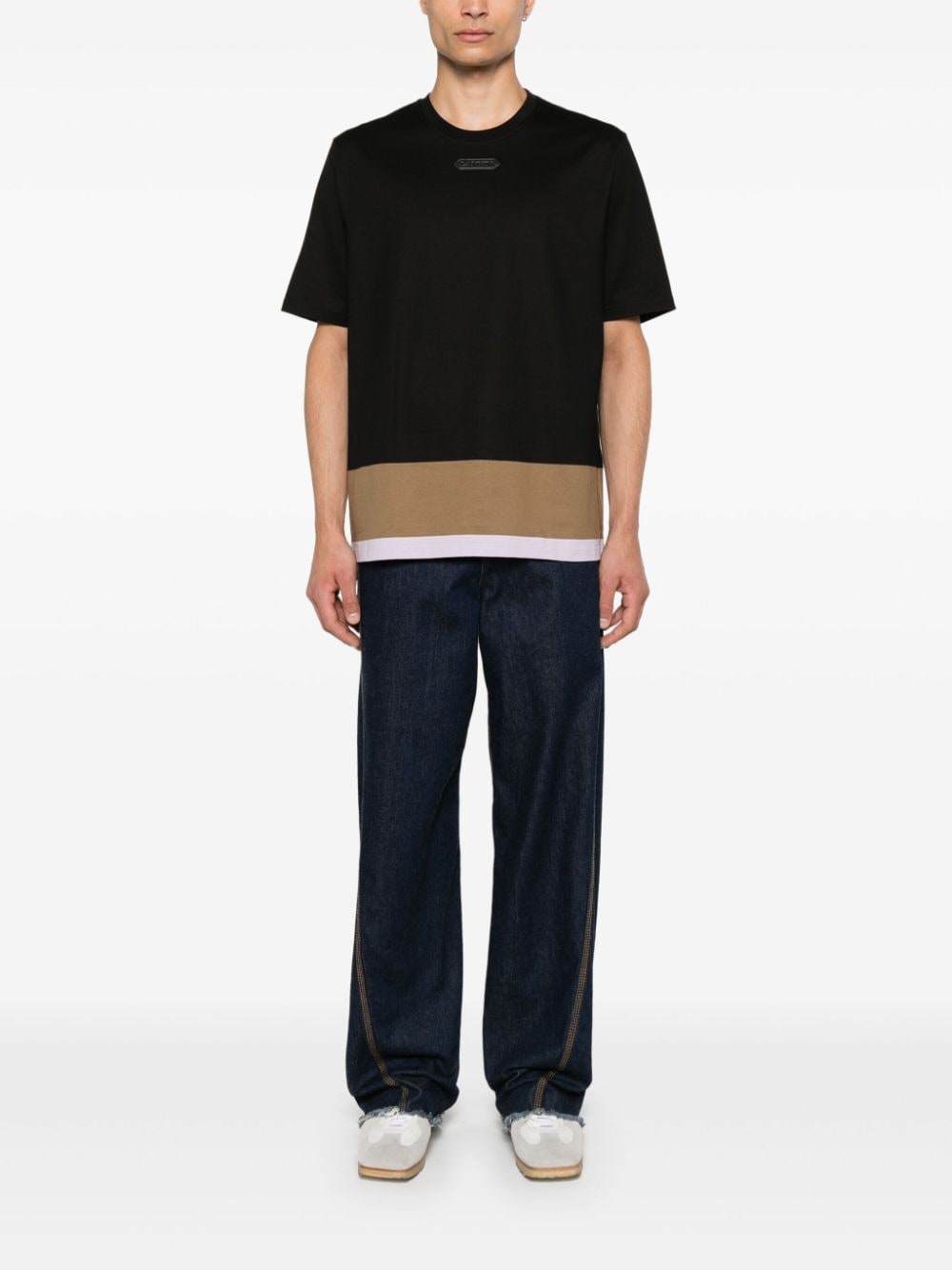 Lanvin Gestreept T-shirt - Zwart