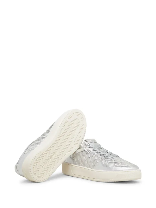 Stuart Weitzman Courtside Sleek Metallic Sneakers | Silver