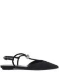 Stuart Weitzman Tully Crystal T-strap ballerina shoes - Black