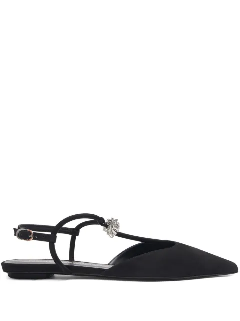 Stuart Weitzman Tully Crystal T-strap ballerina shoes