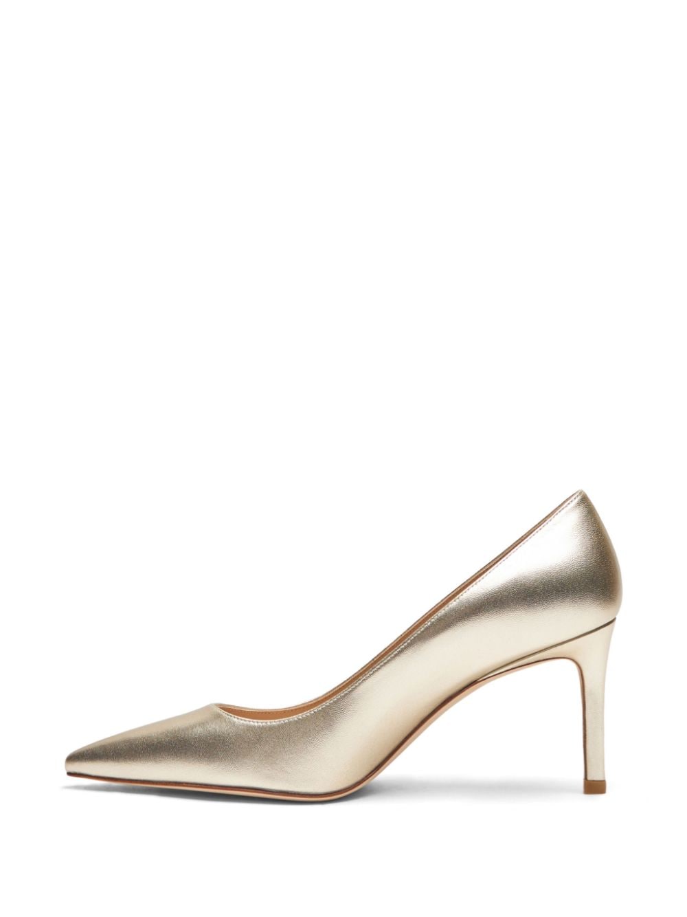 Shop Stuart Weitzman Stuart 50mm Metallic Pumps In Gold