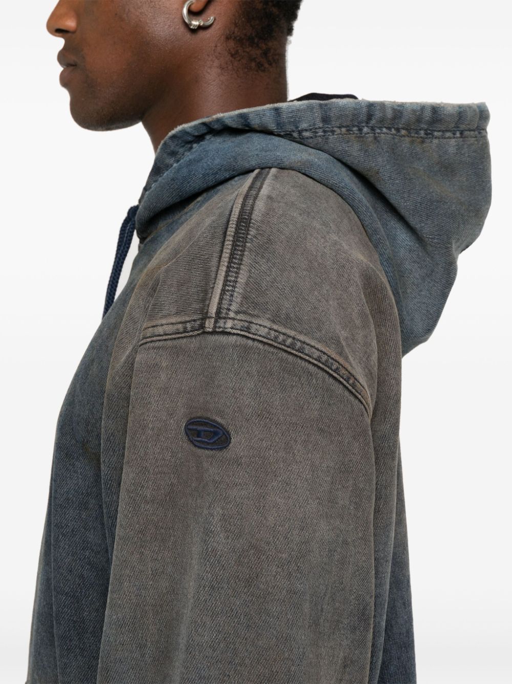 Diesel D-Um-Rib Track denim hoodie Men