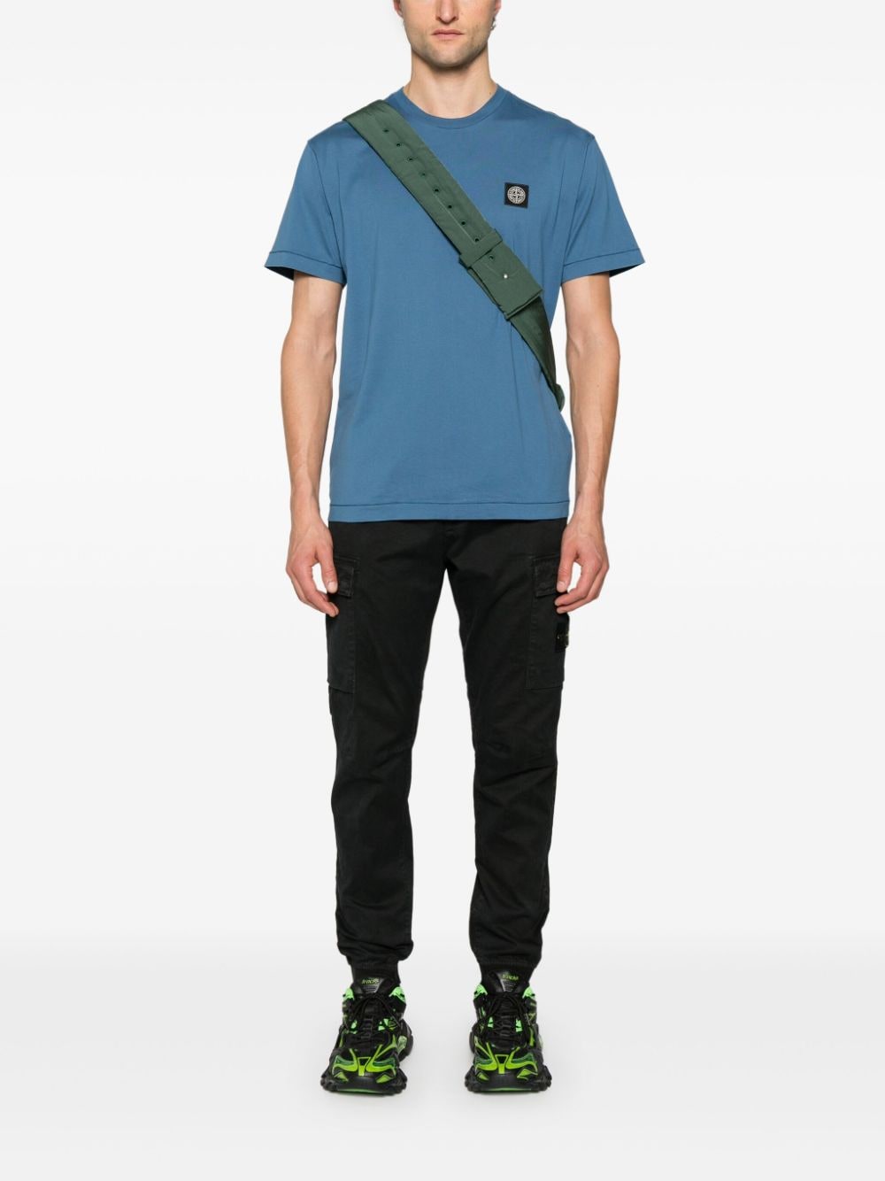 Stone Island Compass-patch cotton T-shirt - Blauw