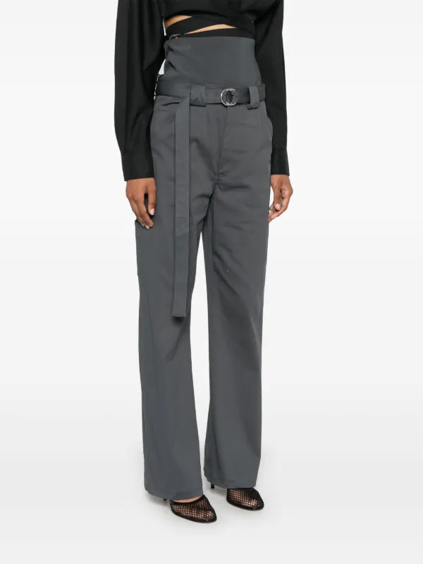 パンツ Alaia Cargo trousers with knit band Alaïa knit-band Cargo Trousers | Grey | FARFETCH