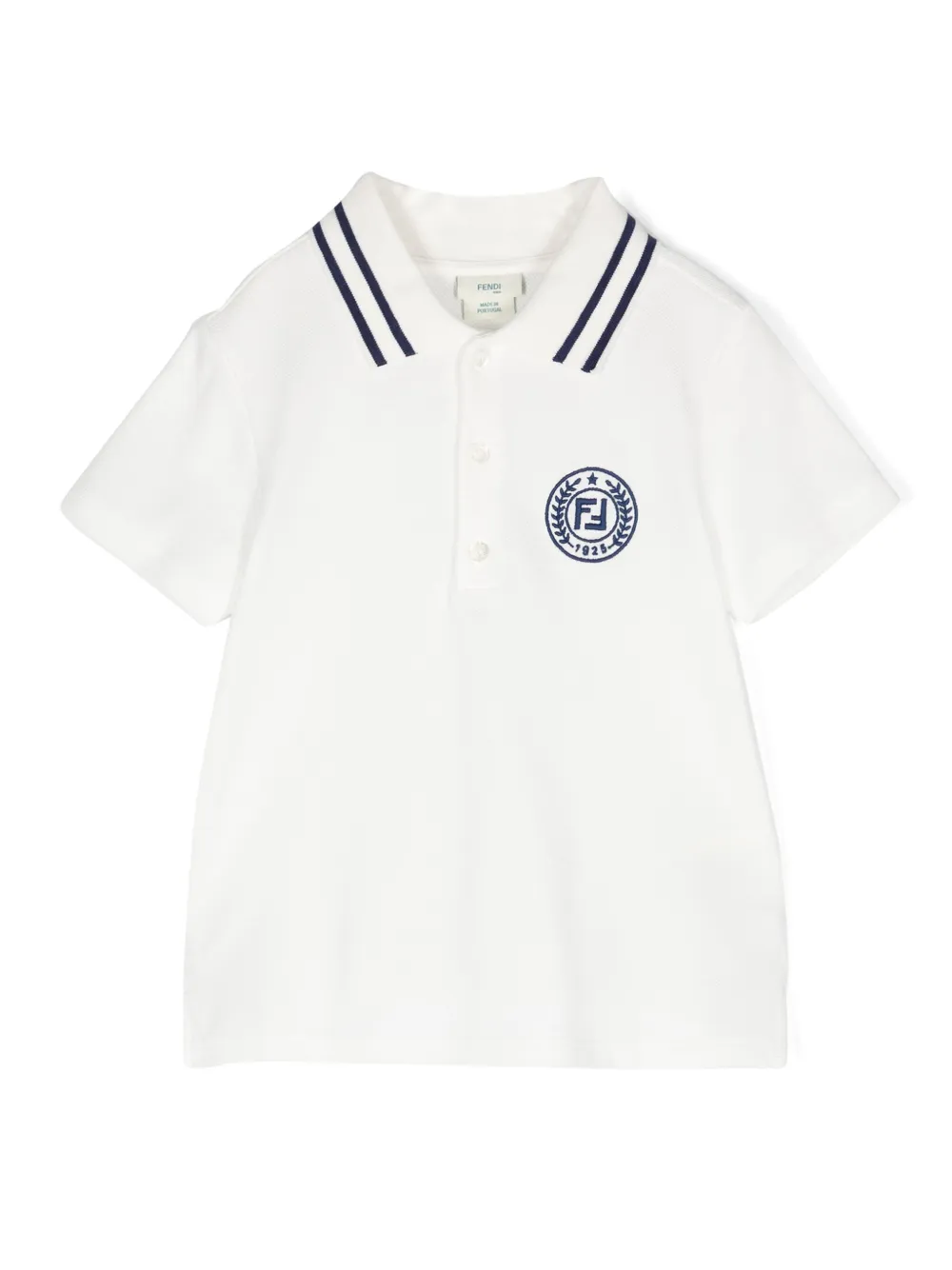 Fendi Kids Katoenen poloshirt met geborduurd logo Wit