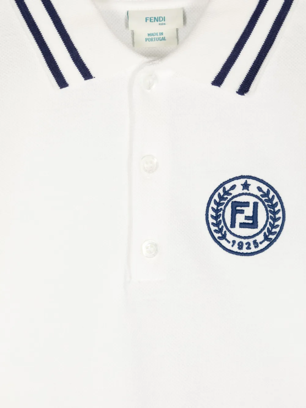 Fendi Kids Katoenen poloshirt met geborduurd logo Wit