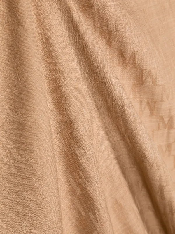 【送料&関税込】Max Mara magico Light Brown Wool Scarf Max Mara Magico Light Brown Wool Scarf - Brown | 2424546061002