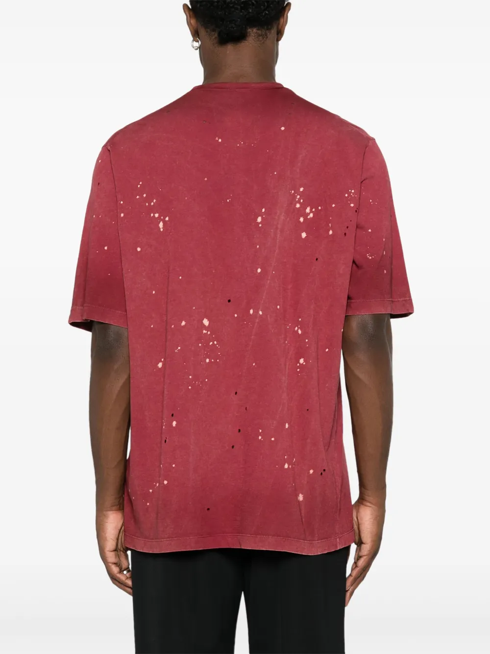 DSQUARED2 LOGO-PRINT DISTRESSED T-SHIRT