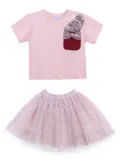 Mimi Tutu sequin-embellished T-shirt skirt set - Pink