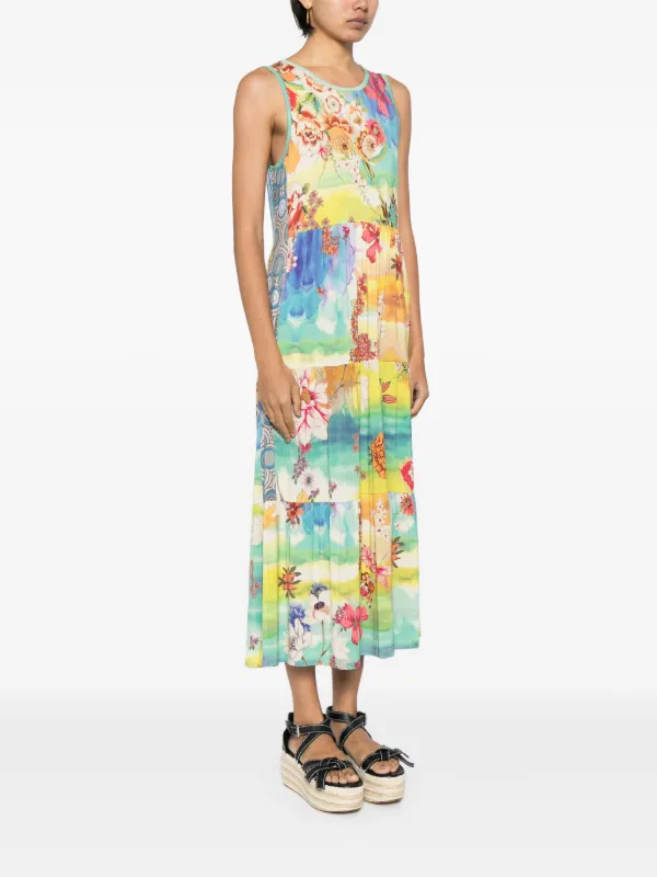 Johnny Was mix-print Tiered Dress | Blue | FARFETCH Johnny Was mix-print Tiered Dress | Blue | FARFETCH