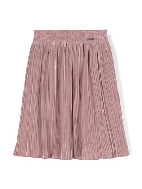 Monnalisa pleated velvet midi skirt