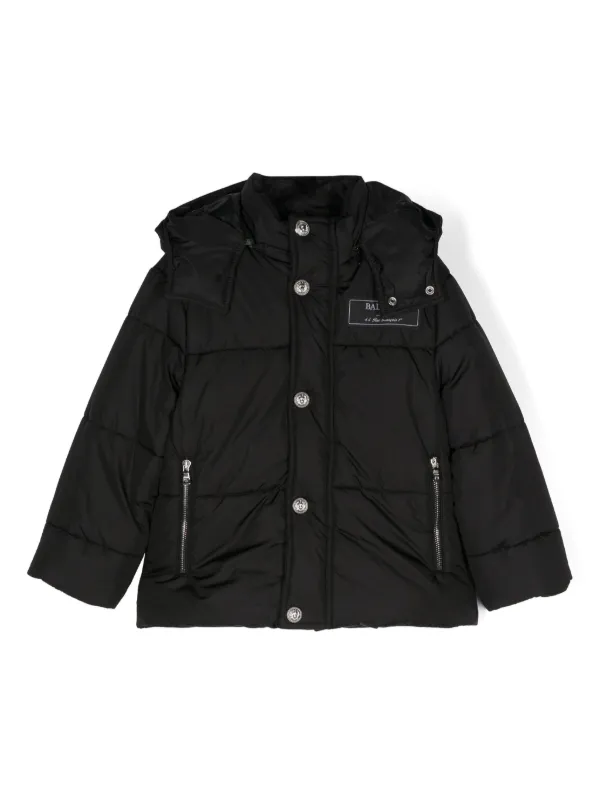 BALMAIN フーデッド ピーコート 定価約20万 新品 BALMAIN フーデッド ダブルブレストピーコート