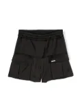 Monnalisa satin cargo shorts - Black