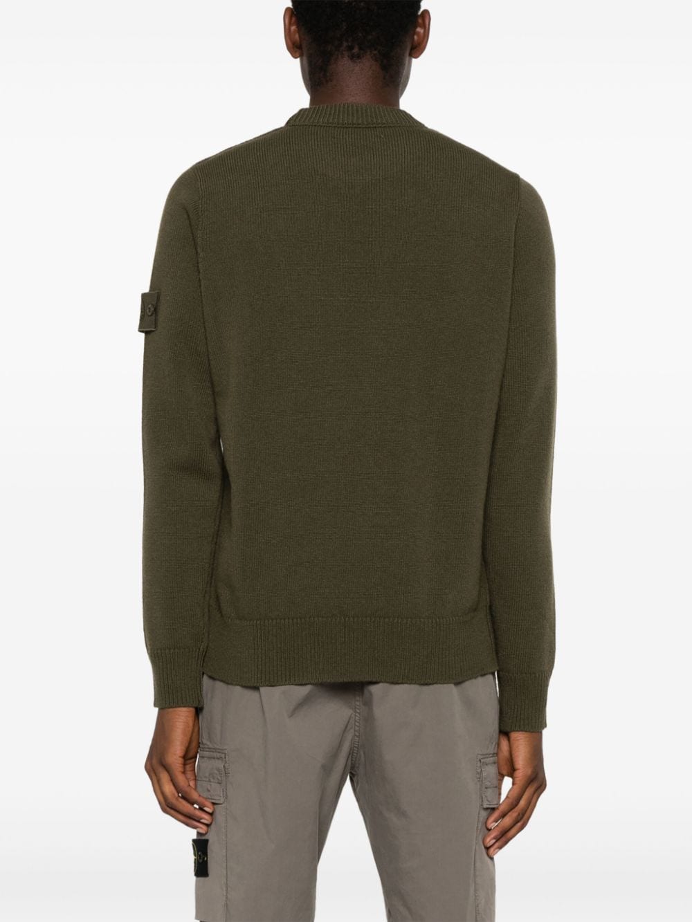 Shop Stone Island Compass-badge Wool Jumper In Green