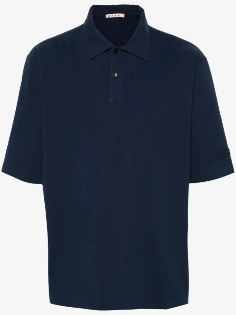 Marni logo-patch polo shirt