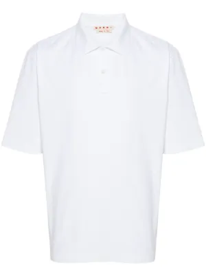 Prada logo-patch Cotton Polo Shirt | White | FARFETCH