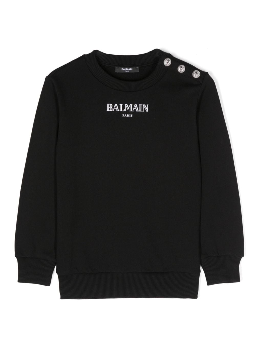 Balmain Kids Katoenen sweater met logoprint Zwart