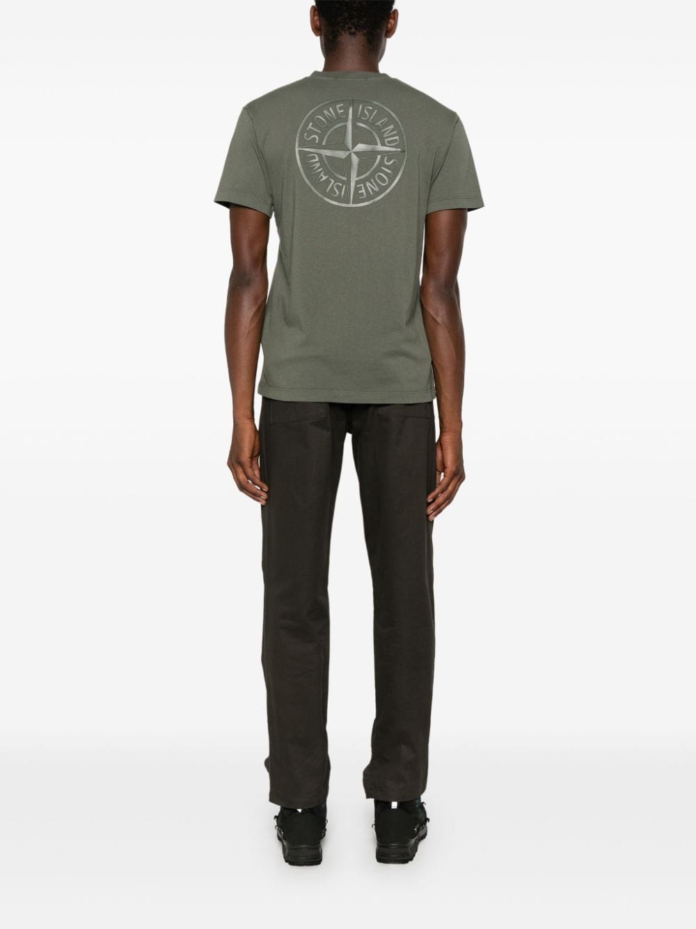 Stone Island Katoenen T-shirt met Compass-logopatoon - Groen