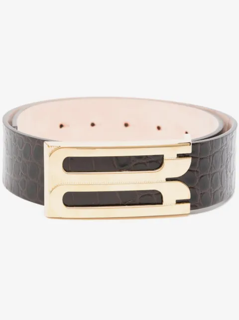Victoria Beckham crocodile-embossed leather Jumbo Frame belt